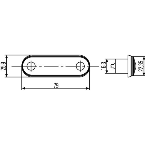 Umrissleuchte HELLA 2XA 959 790-401 f&uuml;r DAF MAN SCANIA VOLVO TATA LIEBHERR HYMER
