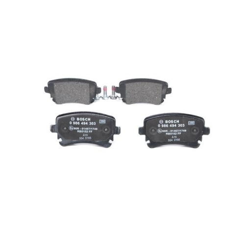 Bremsbelagsatz, Scheibenbremse BOSCH 0 986 494 303 f&uuml;r AUDI VW, Hinterachse