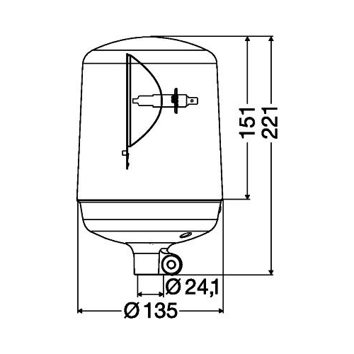 Rundumkennleuchte HELLA 2RL 008 060-101 f&uuml;r AEBI MERCEDES-BENZ SCANIA VOLVO HAKO
