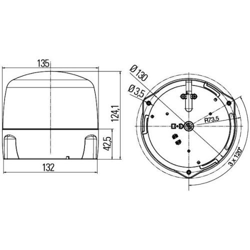 Rundumkennleuchte HELLA 2RL 010 979-001 f&uuml;r AEBI DAF K&Auml;SSBOHRER MAN SCANIA VOLVO
