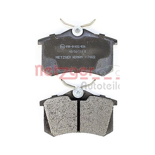 Bremsbelagsatz, Scheibenbremse METZGER 1170022 f&uuml;r AUDI PEUGEOT RENAULT SEAT VAG