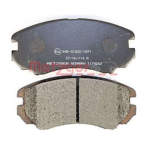 Bremsbelagsatz, Scheibenbremse METZGER 1170262 f&uuml;r HYUNDAI, Vorderachse