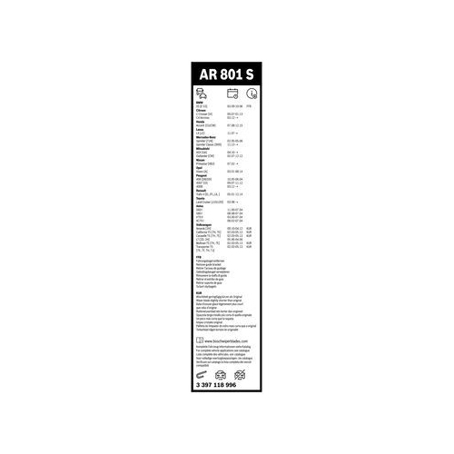 Bosch Wischblattsatz AR801S 3 397 118 996 Wischerblatt