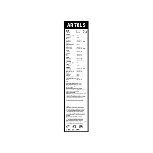 Bosch Wischblattsatz AR701S 3 397 007 706 Wischerblatt