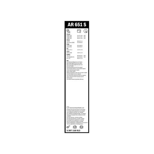 Bosch Wischblattsatz AR651S 3 397 118 913 Wischerblatt