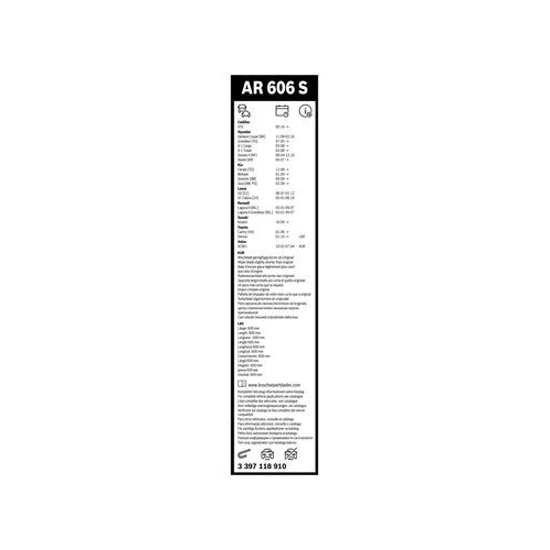 Bosch Wischblattsatz AR606S 3 397 118 910 Wischerblatt