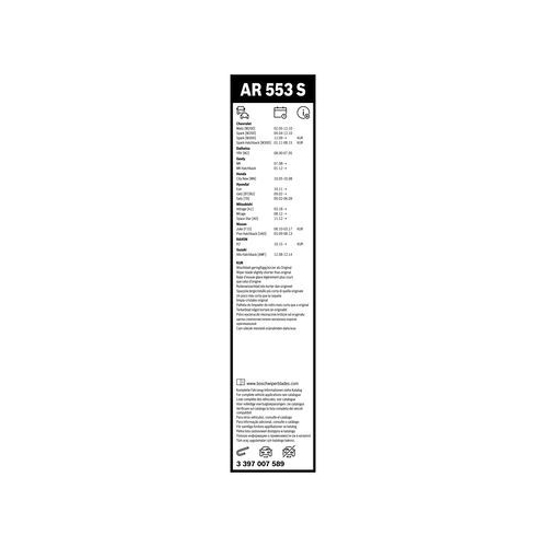 Bosch Wischblattsatz AR553S 3 397 007 589 Wischerblatt