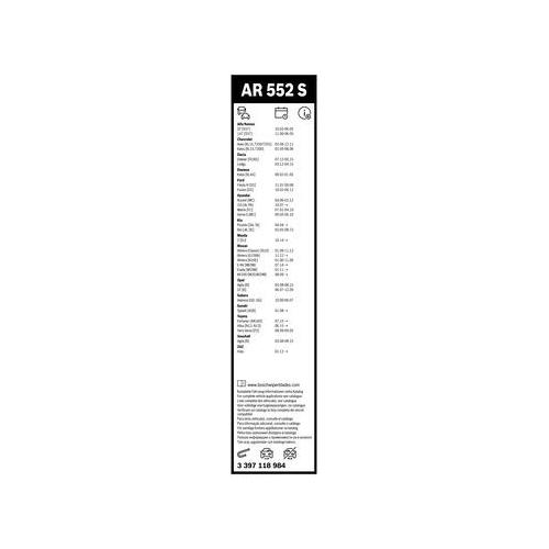 Bosch Wischblattsatz AR552S 3 397 118 984 Wischerblatt