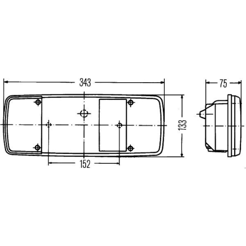 Lichtscheibe, Heckleuchte HELLA 9EL 122 689-021 f&uuml;r DAF IVECO MAN SCANIA FAUN