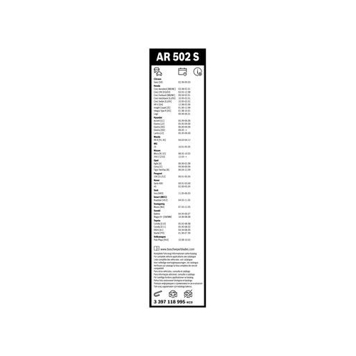 Bosch Wischblattsatz AR502S 3 397 118 995 Wischerblatt