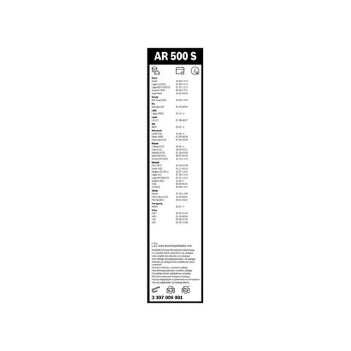 Bosch Wischblattsatz AR500S 3 397 009 081 Wischerblatt