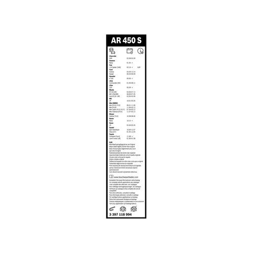 Bosch Wischblattsatz AR450S 3 397 118 994 Wischerblatt
