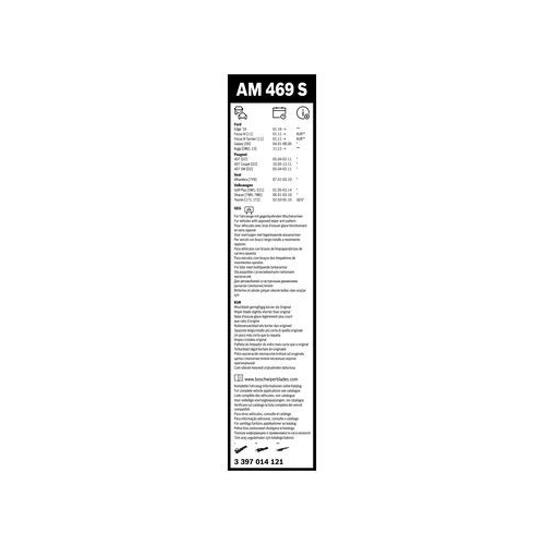 Bosch Wischblattsatz AM469S 3 397 014 121 Wischerblatt