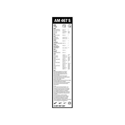 Bosch Wischblattsatz AM467S 3 397 007 467 Wischerblatt