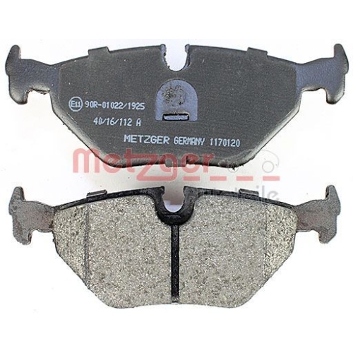 Bremsbelagsatz, Scheibenbremse METZGER 1170120 f&uuml;r BMW, Hinterachse