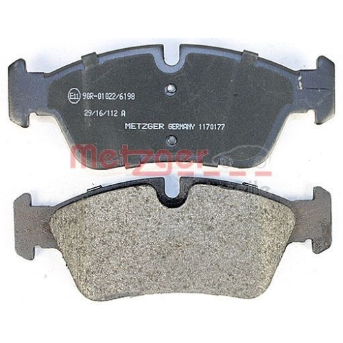 Bremsbelagsatz, Scheibenbremse METZGER 1170177 f&uuml;r BMW, Vorderachse