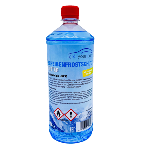 4yourCar Scheibenfrostschutz Winter Scheibenwischwasser ReadyMix bis -30&deg;C mit frischem Citrusduft 1 L