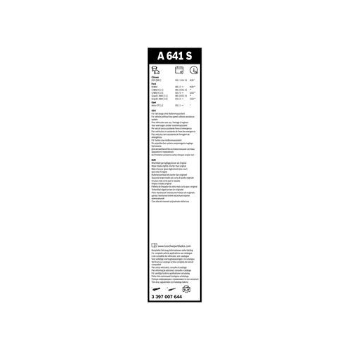 Bosch Wischblattsatz A641S 3 397 007 644 Wischerblatt