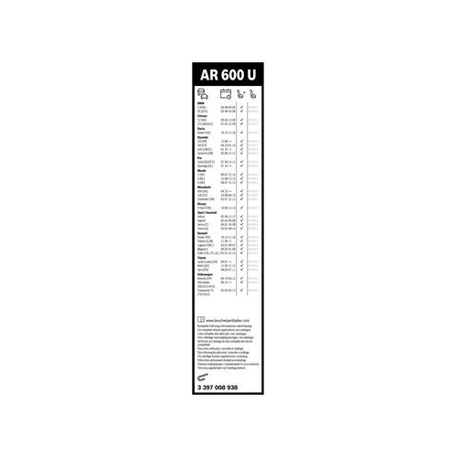 Bosch Wischblatt AR600U 3 397 008 938 Wischerblatt