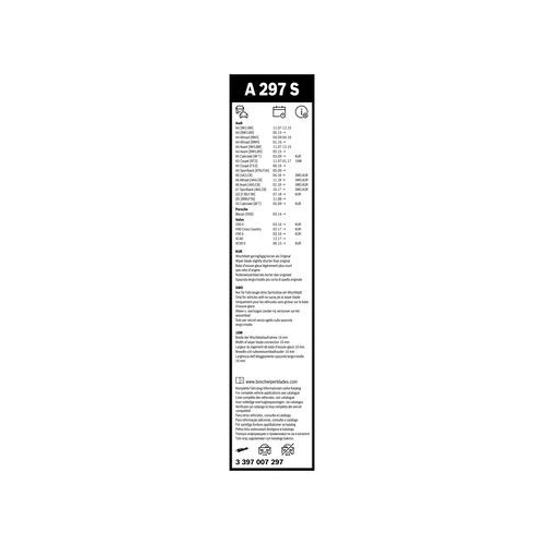 Bosch Wischblattsatz A297S 3 397 007 297 Wischerblatt