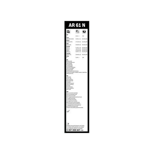 Bosch Wischblatt AR61N 3 397 008 847 Wischerblatt