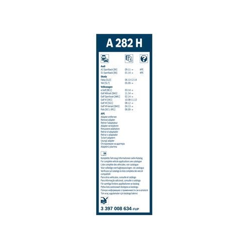 Bosch Wischblatt A282H 3 397 008 634 Wischerblatt