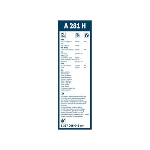 Bosch Wischblatt A281H 3 397 008 045 Wischerblatt