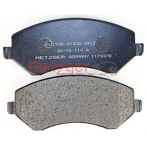 Bremsbelagsatz, Scheibenbremse METZGER 1170378 f&uuml;r CHRYSLER, Vorderachse