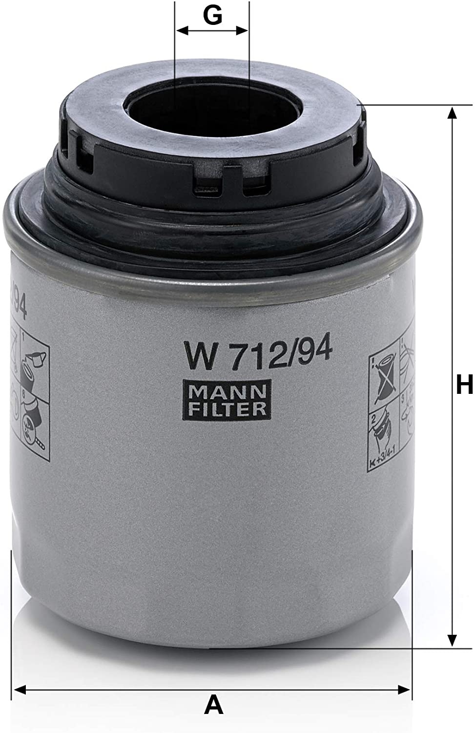 MANN-FILTER &Ouml;lfilter W 712/94 f&uuml;r VAG &Ouml;l Filter &Ouml;lwechsel Reinigung